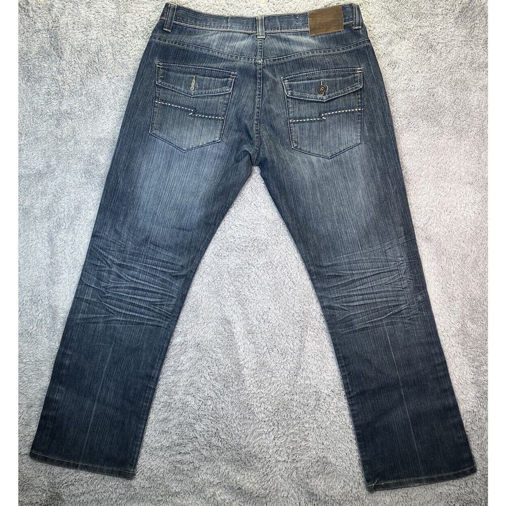 Vintage Jinzu Jeans Men's 38x30 Blue Denim Streetwear Skater Embroidered Y2K - Picture 2 of 10